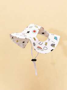 Polyester Sun Protection Lightning Rainbow Cloud Ear Hat, Anti-Drop, Adjustable, Sun Protection, Suitable For Small Dogs Year-Round Outdoor Wear (Not Suitable For Large Dogs) - White - View 10