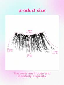 10 Pairs Half Eyelashes Transparent Band 3/4 Corner Eye Tail Extension False Eyelashes Reusable Suitable For Women's Daily Eyelash Extension - 黑色 - 查看 2