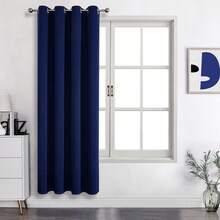 1片或2片可選，現代遮光窗簾 - 隱私、防窺、防風、溫控，適用於客廳和臥室，可機洗聚酯纖維，孔眼頂部，波希米亞風格，四季家居裝飾，客廳窗簾/臥室窗簾/海軍藍窗簾 - 藏蓝色 - 查看 39