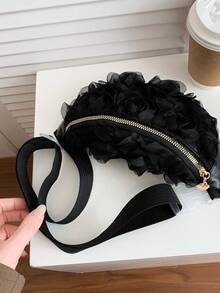 1 Stück Mädchen 3D Blumen Taillentasche, Reißverschluss Umhängetasche Brusttasche, lässige Schultertasche, geeignet für den täglichen Gebrauch - Ein neuer Stil - Übersicht 10