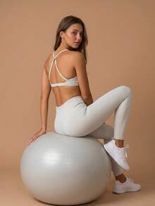 ATTRACO Women Yoga Bra Camisole Racerback Sports Bra - White - View 2
