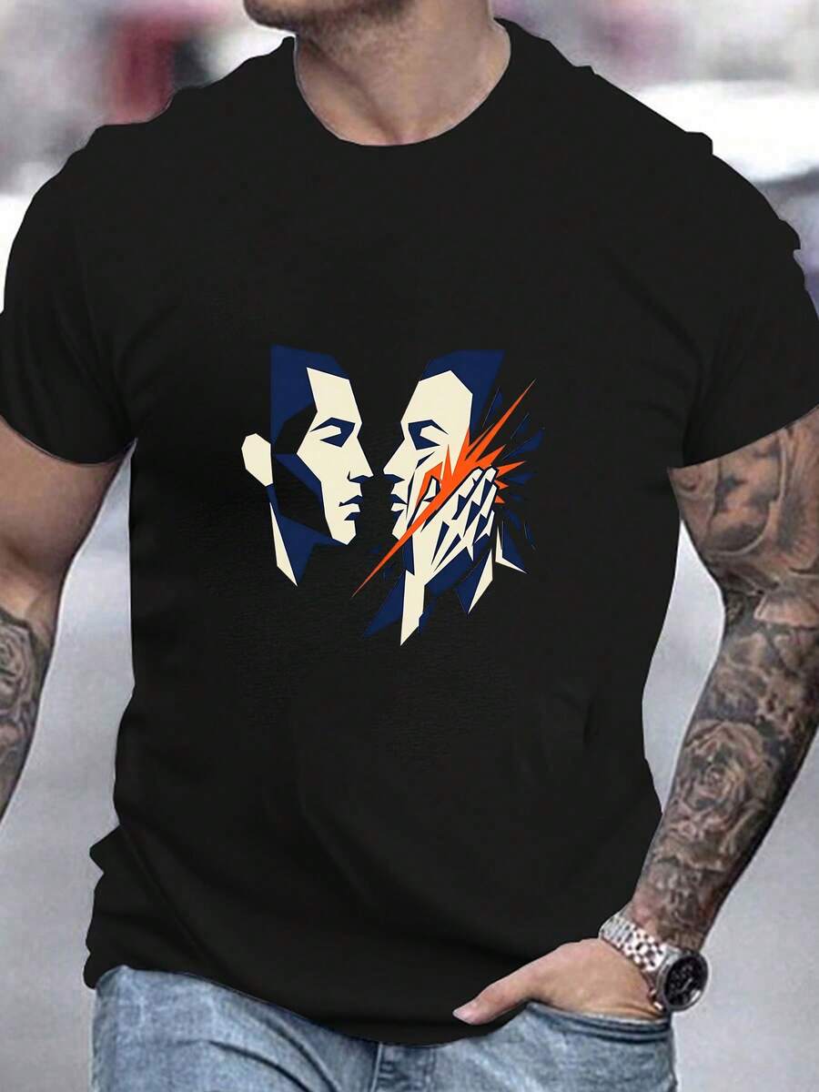 Men T-Shirts - 黑色 - 查看 1