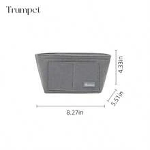 1pc Women's Makeup Bag Wallet Organizer Pouch Inner Bag With Zipper Felt Bag Storage Bag Handbag And Tote Bag Shaping Bag With Keychain Quick Change Handbag, Suitable For Tote Bags, Handbags, Backpacks - Grey - View 16