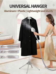 4pcs Piece Freestanding Garment Rack Set, Includes Garment Rack, Fabric Shaver, Handheld Ironing Board, And Storage Bag; Features A Height-Adjustable Stand Suitable For Use As A Garment Rack, Suit Stand, Or Ironing Station. - Support - View 4