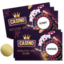 50pcs Casino Themed Scratch Off Cards,Winner/Sorry" Roulette & Poker Design,Suitable For Gambling Party, Birthday Party, Lottery Prize Raffle Tickets, Favors Business Promotion ,Customer Reward - View 1