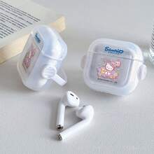 三麗鷗 Smiles Hello Kitty 舒適居家風 AirPods 保護殼，可愛透明防震殼附旋轉支架，適用於 AirPods 1/2/3/4 及 Pro/Pro 2 代，適合新款 AirPods Pro 3，女友聖誕襪禮物 - transparent - 查看 2