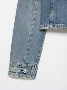 Seelio Spring/Summer New Women's European And American Style Fashion Minimalist Versatile Slim Fit Denim Jacket - Light Blue - View 7