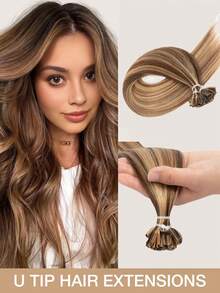 14-22 Inch U-Part Straight Remy Human Hair Extensions, Natural Black Color, Salon Grade Protein Invisible Hairpiece, Perfect Blend, Suitable For Christmas - Multicolor - View 23