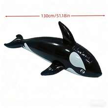 Tabla de surf inflable con forma de tiburón, flotador inflable de orca negra para piscina, balsa inflable de PVC con forma de tiburón, adecuada para entretenimiento familiar de adultos, ocio al aire libre, fiesta de verano, playa, lago, piscina, entretenimiento acuático de verano, adecuada para fiesta de piscina, vacaciones, esencial de primavera/verano, decoración de primavera/verano - Múltiples estilos - Ver 4