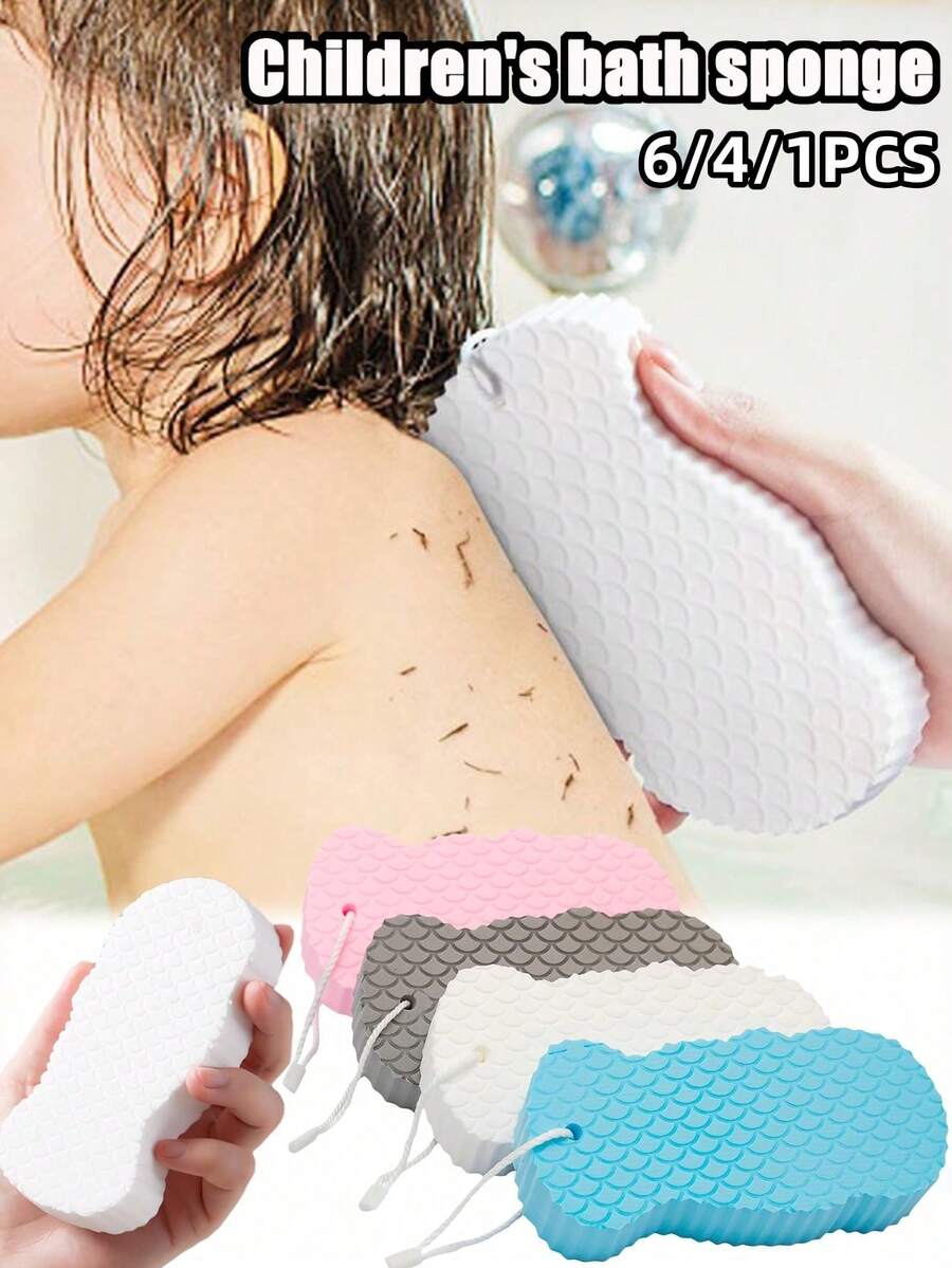 6/4/1pc - Magic Exfoliating Bath Sponge - Ultra Soft Exfoliating Bath Sponge - Removes Dead Skin And Body Impurities - Suitable For Adults And Children, Reusable - Multicolor - View 1