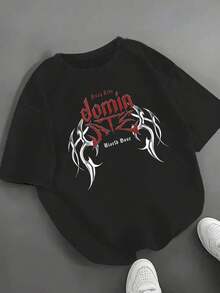 Short-Sleeved T-Shirt With Gothic Animation Print. - Black - View 1