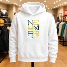 Moletom Blusa De Frio Casaco Adequado Neymar - Branco - Visão 2