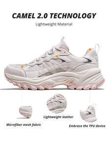 CAMEL CROWN Women's Retro Running Shoes, Anti-Slip Shock-Absorbing Soft Bottom Lightweight Breathable Casual Sneakers - White/Butter Powder - View 3