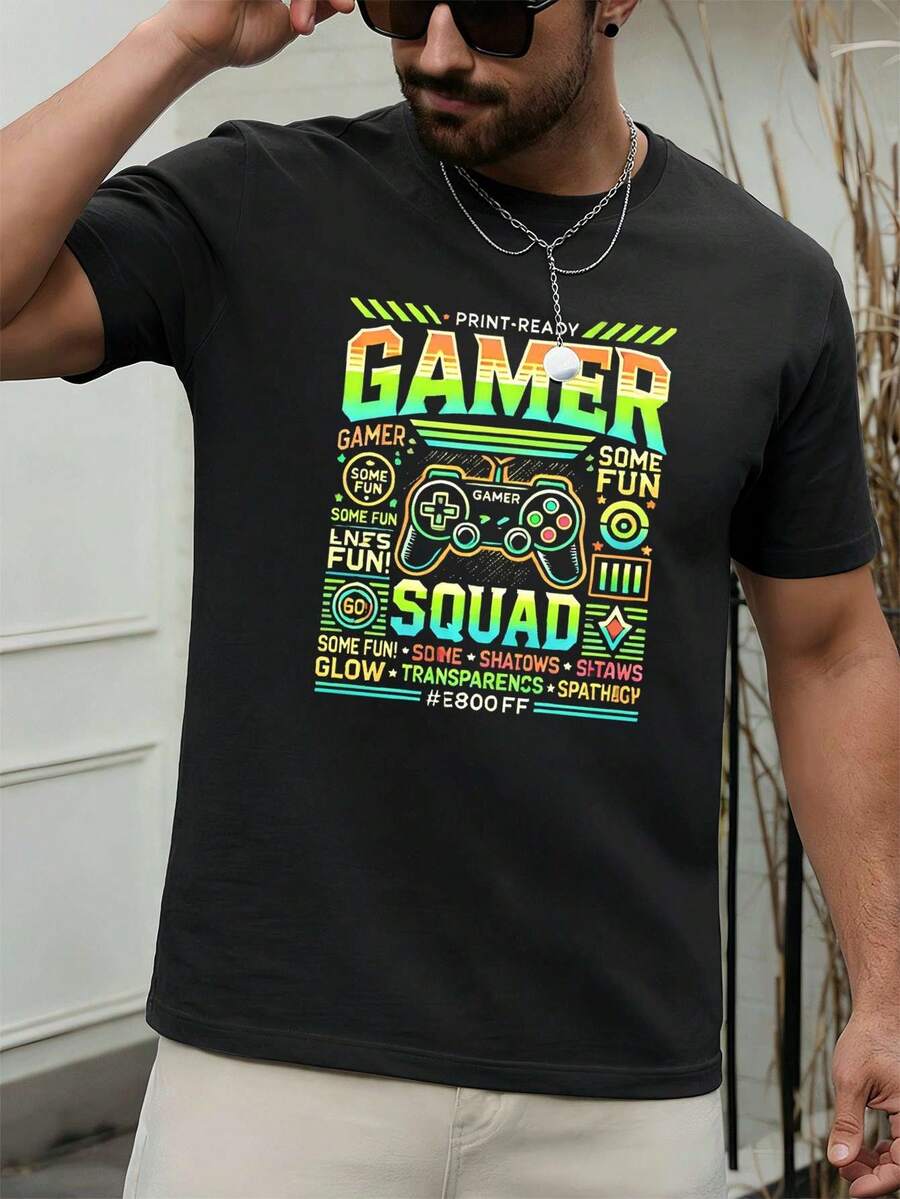 Camisetas de talla grande para hombre - Negro - Ver 1