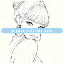 1本 K-POP 著色本，24頁單面印刷，適合聖誕節、萬聖節、新年、元旦、生日和派對的完美禮物，適合 K-POP 愛好者朋友、家人和同事 - K-POP著色本 - 查看 5