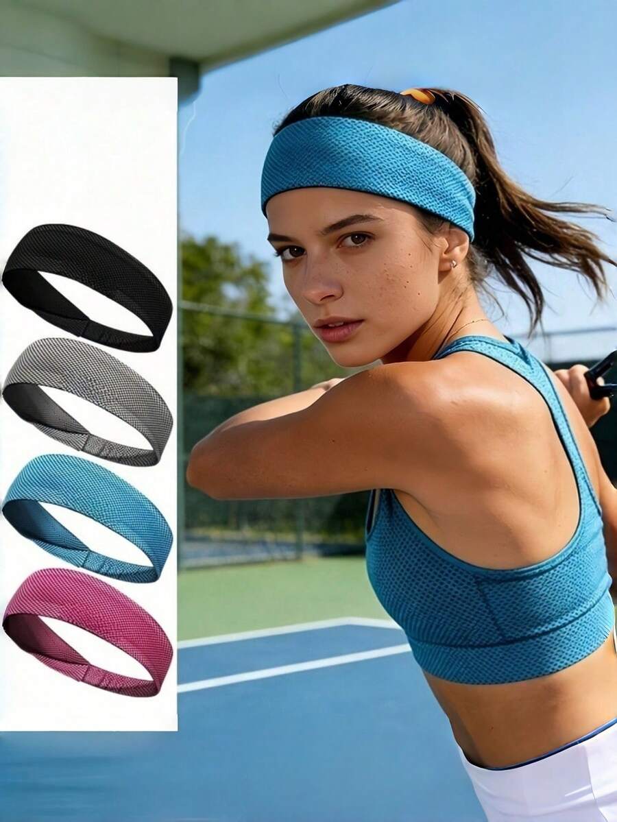 A Sports Headband With An Ice-Effect Feature, Using Ice-Sensing Fiber Technology - Breathable, Quick-Drying, Sweat-Absorbent And With An Elastic Design, Suitable For Running, Gym Workouts, Yoga (For Both Men And Women)