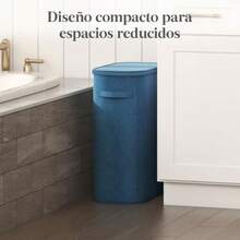 Lifewit Cesto Ropa Sucia Cesta Ropa Plegable con Bolsa Extraíble y Asa Cubo Ropa Sucia con Tapa Laundry Basket para Dormitorio Baño Lavandería Dormitorio 55 L - Azul Oscuro - Ver 3