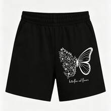 Women's Butterfly Floral Print Loose Comfy Casual Shorts Minimal Campus Bottoms For Work Date Vacation Commute Daily Outfits - 短褲 - 查看 7