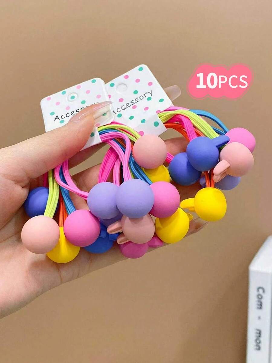 10pcs Girls Rabbit Decor Hair Tie For Hair Decoration - Multicolor - View 1