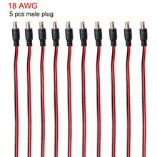 18 AWG 22AWG männlicher weiblicher DC-Stromstecker 5V 12V 5,5x2,1mm Kabelstecker Adapter, geeignet für Fernseher, Kamera, 5050 2835 LED-Streifenleuchten - Weiblich & Männlich - Übersicht 22