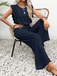 Set Of Short Shorts With Elegant And Exclusive Lace - Navy Blue - View 7