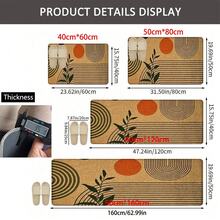1 pieza, Decoración del hogar, Estilo bohemio con estampado de patrón geométrico de plantas, Alfombra de cocina de lino, Tapete de cocina, Tapete de piso, Tapete de baño, Tapete de puerta, Impresión 3D rectangular, Adecuado para sala de estar, dormitorio, pasillo, baño, lavandería - Alfombra de poliéster, Adecuado para decoración del hogar interior y exterior - Multicolor - Ver 11