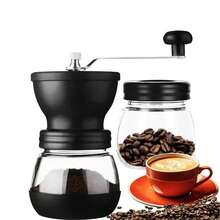 Macinacaffè manuale con macine in ceramica | Macinatura regolabile | Macinacaffè manuale in acciaio inox | Macinacaffè portatile con macine per chicchi di caffè, sale e spezie - nero - Visualizzare 9