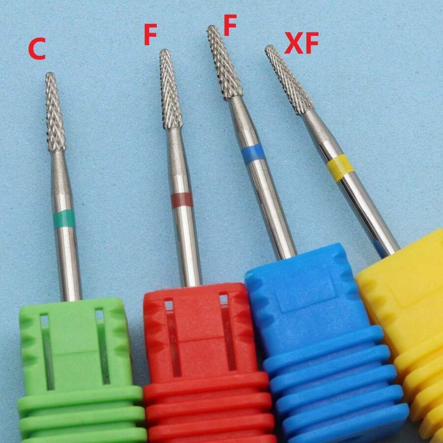 Easy Nail 1個碳化釘鑽頭用於去除角質，鎢鋼美甲鑽頭，2.35mm 軸心美甲電鑽頭