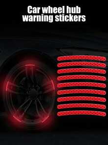 Red Reflective Strip Sticker, Mountain Bike Reflective Wheel Strip Sticker, Suitable For Motorcycle Wheels, Cars, Bicycles, Bicycle Reflective Stickers, Decorative Strips, Wheel Reflective Stickers, Enhance Night Visibility, Car Rim Reflective Stickers, Tire Warning Stickers, Creative, Motorcycle, Electric Vehicle, Sticker Decoration - Red - View 3