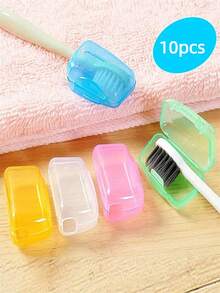 5/10pcs Lightweight Portable Toothbrush Holder, Practical Travel Toothbrush Storage Box And Organizer, Women's Fashion Minimalist Toothbrush Rack And Travel Accessory - Multicolor - View 8
