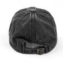 1pc Unisex Solid Color Ponytail Baseball Cap, Washed, Sun Protection, Breathable, Adjustable Size, Versatile New Style, Suitable For Daily Casual Wear And Sunshade - Black - View 1