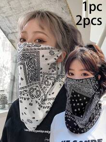 1/2pcs Summer UV Protection Full Coverage Neck Mask, Thin Driving Veil Design, Breathable Headscarf, Suitable For Outdoor Use, Decorative And Sun Protection - Multicolor - View 1