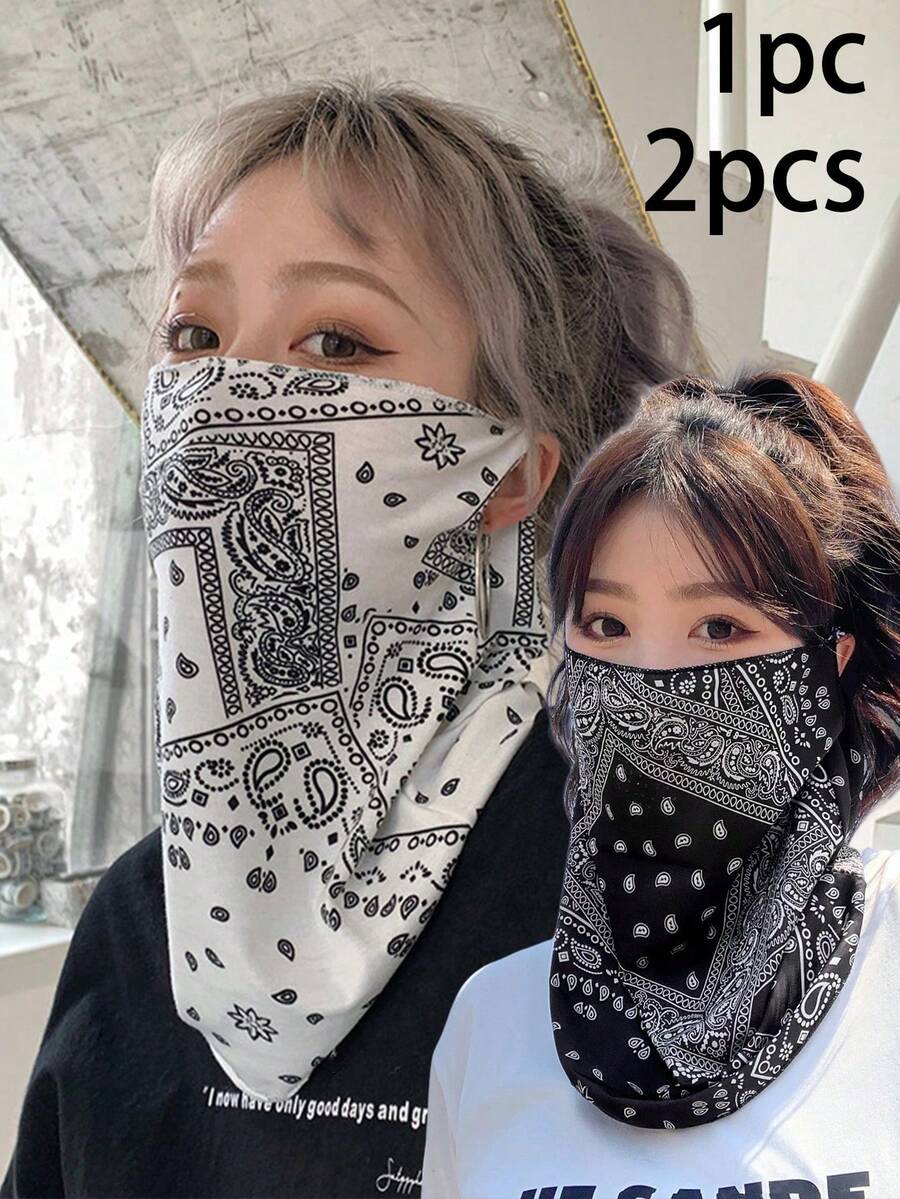 1/2pcs Summer UV Protection Full Coverage Neck Mask, Thin Driving Veil Design, Breathable Headscarf, Suitable For Outdoor Use, Decorative And Sun Protection - Multicolor - View 1