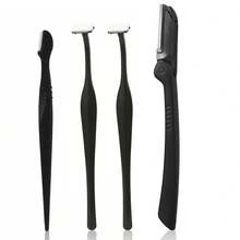 MONKIDS 4pcs Multi-Functional Eyebrow Care Tool Set, Stainless Steel Material, Ergonomic Design, Precise Trimming, Shaping Eyebrows, Suitable For Men And Women, High Cost-Performance, Makeup Tools - Black - View 14