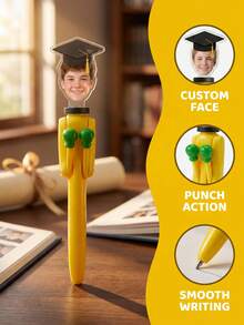 Custom Graduation Photo Retractable Pen, Printed With Portrait And Graduation Cap Patterns. Suitable For Daily Writing By Students And Teachers, It Is An Ideal Gift For Graduation Season, Back-To-School Season And Birthdays - Multicolor - View 5