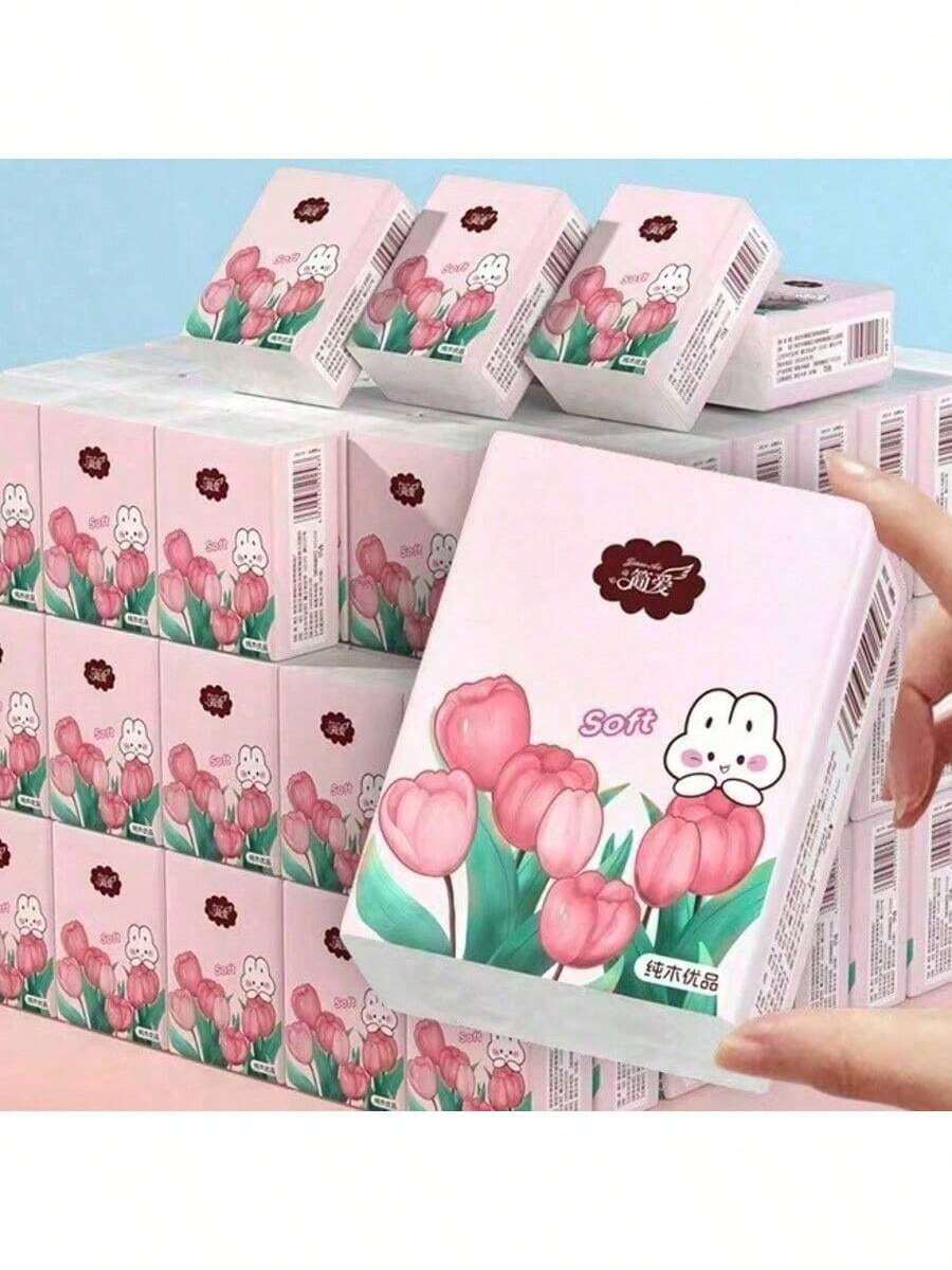 240pcs/120pcs/60pcs/24pcs/6pcs Portable Handkerchief Paper Bag Facial Tissues Portable Mini Pocket Napkins Students Travel With Tissues(6pcs/1pack) - Color - View 1