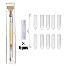1 Set Luxury Diamond Painting Pen Kit, Includes Self-Adhesive Beads And Synthetic Gemstone Pickup Tool, For Nail Art Painting, 1pc Diamond Art Accessory, Includes 5pcs Replaceable Wax Sticks - Sets - View 12