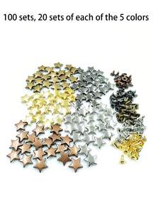 50/100個/組 五角星鉚釘 5色 - 螺絲背板龐克鉚釘 適用於衣物、鞋子、帽子、腰帶、人造皮革手工 DIY 父親節禮物 個性化禮物 - 多色 - 查看 10