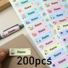 Pegatinas personalizadas, etiquetas de nombre con icono de océano personalizadas, adecuadas para planificador y escritorio, pegatinas personalizadas, juego de calcomanías coloridas, adecuadas para niñas y niños, regalo personalizado - Estilo C - Ver 9