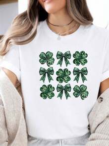 1 Piece Shamrock's Social Club PNG, St. Patrick's Day PNG Designs, Retro St. Patrick's Day Beer Mug, Funny, 180g 100% Cotton - 白色 5 - 查看 1