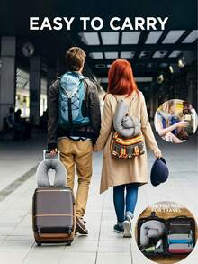 [Year-Round Use]1pc Essential Travel Accessory, Neck, Chin, Waist Support - Neck Pillow For Sleep Travel Airplane, Adjustable Bendable Roll Pillow, Pillow For Sleep, Travel Accessory, Bed Pillow - A - View 3