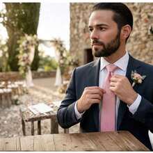 Set Of 3 Light Gray Ties For Groomsmen, Weddings, And Events - té de rosas - Ver 6