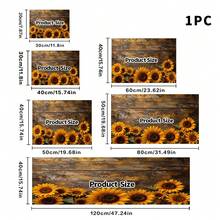 1pc Dish Drying Mat, Coffee Machine Mat, Vintage Distressed Wood Board Sunflower Print Polyester Fiber Drain Mat, Highly Absorbent, Durable, Suitable For Dining Table, Cafe And Other Scenes, Multi-Purpose Drainage Mat, Home Gift, Tabletop Decor - XYLSD-474 - View 14