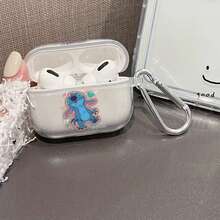 Disney Stitch "Sweet Thing" Happy Stitch AirPods Case Cute Transparent Shockproof Shell With Keychain Compatible With AirPods 1/2/3/4 And Pro/Pro 2 Nd Generation Suitable For New AirPods Pro 3 Stocking Stuffers The Girlfriend. - Transparent - View 2