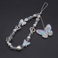 1pc Women's Y2K Style Shiny Butterfly Beaded Round Bead Exquisite High-End Phone Chain, 4 Colors Available, Elegant For Multiple Occasions, Suitable As A Beautiful Gift For Mother, Partner, Wife, Friend - Multiple Styles - View 11