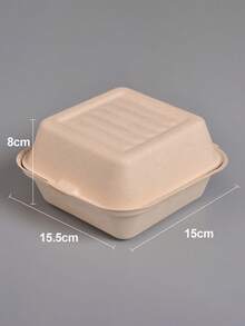50 piezas Contenedores de comida compostables con bisagra de 6 pulgadas, contenedores portátiles, cajas de comida para llevar de un solo compartimento cuadradas hechas de fibra de caña de azúcar, contenedores de comida para llevar. Adecuados para ensalada, almuerzo, bento, fruta, pastel y talla grande. Color/Estilo aleatorio - Multicolor - Ver 8