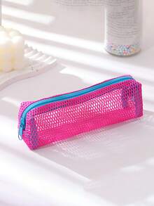 Dopamine Colorful Mesh Pencil Case, Multi-Pocket Portable Stationery Bag, Suitable For Students, Back To School Essential, Pencil Case, Stationery Bag, School Supplies,Back To School - Mesh Pencil Case - View 12
