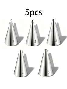 1pc/5pcs Round Piping Nozzle Set,Stainless Steel Cream Icing Piping Tips,Round Piping Tip,Stainless Steel Professional Cake Decorating Tips Set, Frosting Tip Cake Icing Tools,Cake Cookies Pastry Fondant Cream Bag Filler,Cake Decorating Tools - Multicolor - View 13