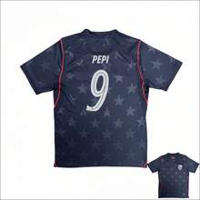 2026 U.S. Men's National Team#9 Pepi Navy Stars Away Soccer Jersey, Unisex Sports Top, Breathable Football Shirt, Casual Streetwear - Default - View 1