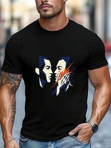 Men T-Shirts - 黑色 - 查看 2